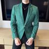 Fashion Suit Coat Men's Slim Fit Velvet Elegant Blazer Coat Business Casual Wedding Suit