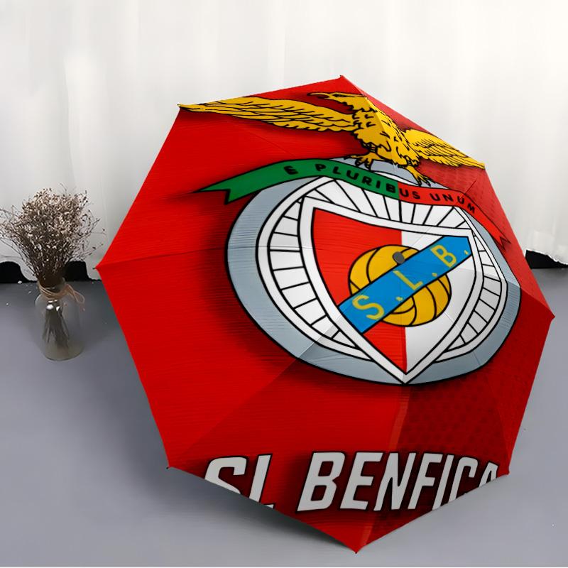 1pc B-Benfica Umbrella, Sun Protection, And UV Shielding. It Has Eight Sturdy Ribs for Outdoor Use And Perfect As a Holiday Gift