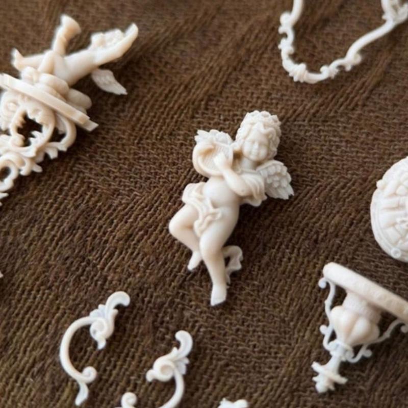 Silicone Mold with Baroque Angel Pattern Nails Accessories Moulds for Professional Nail Art Designs and Craft Projects