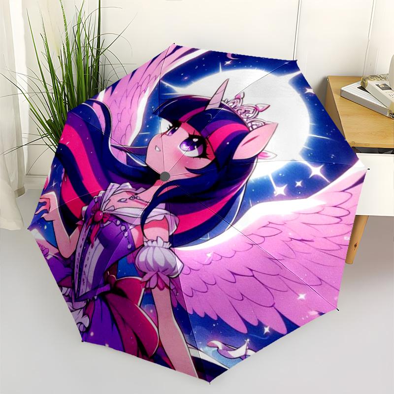Twilight Sparkle Enchanted Night Sky Umbrella, Anime Unicorn Themed Windproof Umbrella
