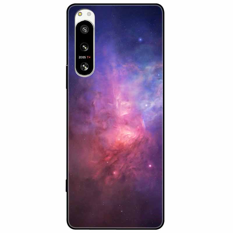 For Sony Xperia 5 IV / 10 IV Case 10IV Soft Black Silicone Forest Painted Phone Back Covers For Sony Xperia 1 IV Case TPU Coque