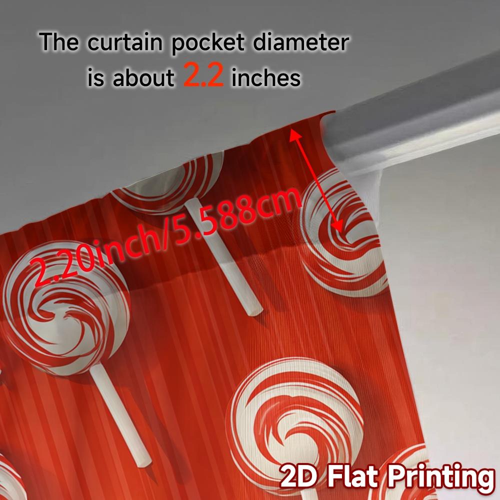 2D Flat Printing  JIT 2pcs   Curtains (Without Rod) Candy Swirl Curtain Popular Minimalist Curtains Versatile Polyester Curtains