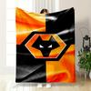 Wolverhampton Wolves Logo Printed Flannel Blanket for Bedroom, Living Room, Sofa, and Nap