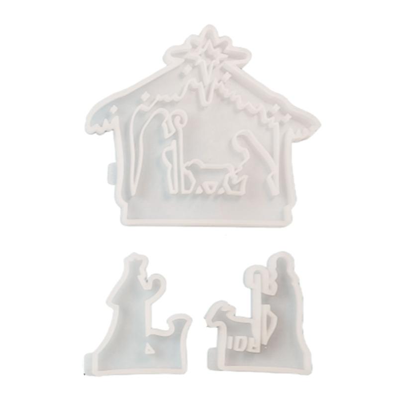 3pcs Silicone Molds Jesuses Baptism Castings Molds Religious Resin Molds Candle Molds Handmade Soap Molds For Candle Making