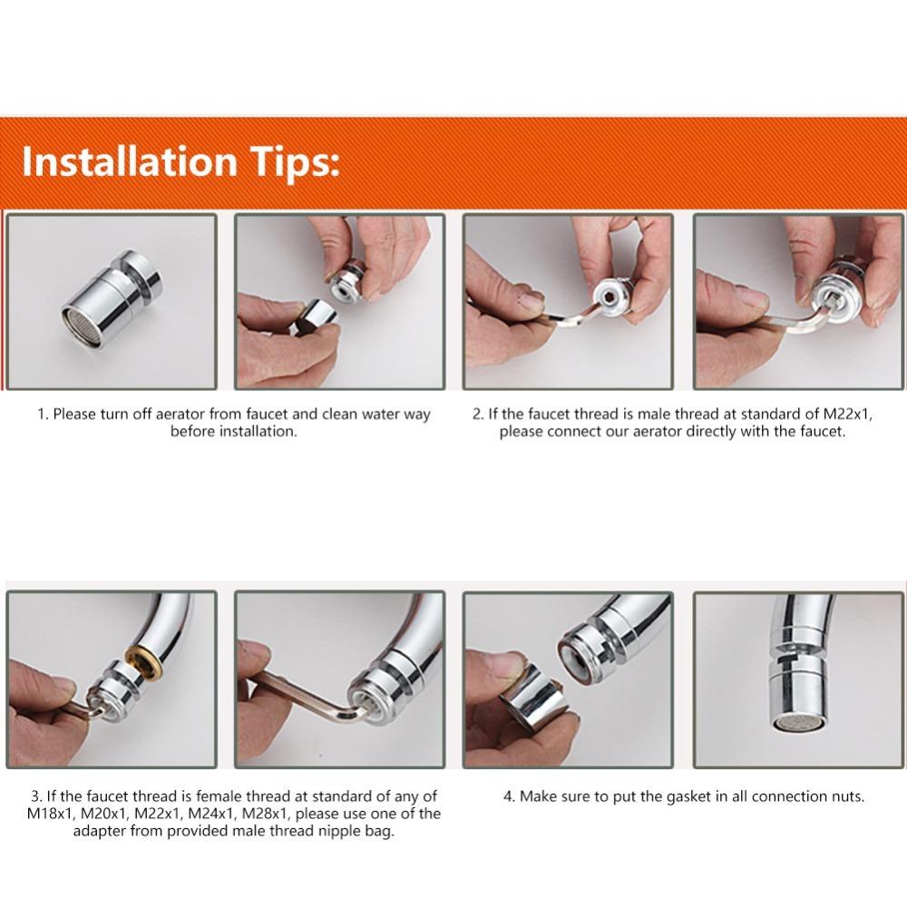 ABS Faucet Bubbler 360-Degree Rotating Faucet Nozzle Replacement Faucet Aerator  Kitchen Sink R4021