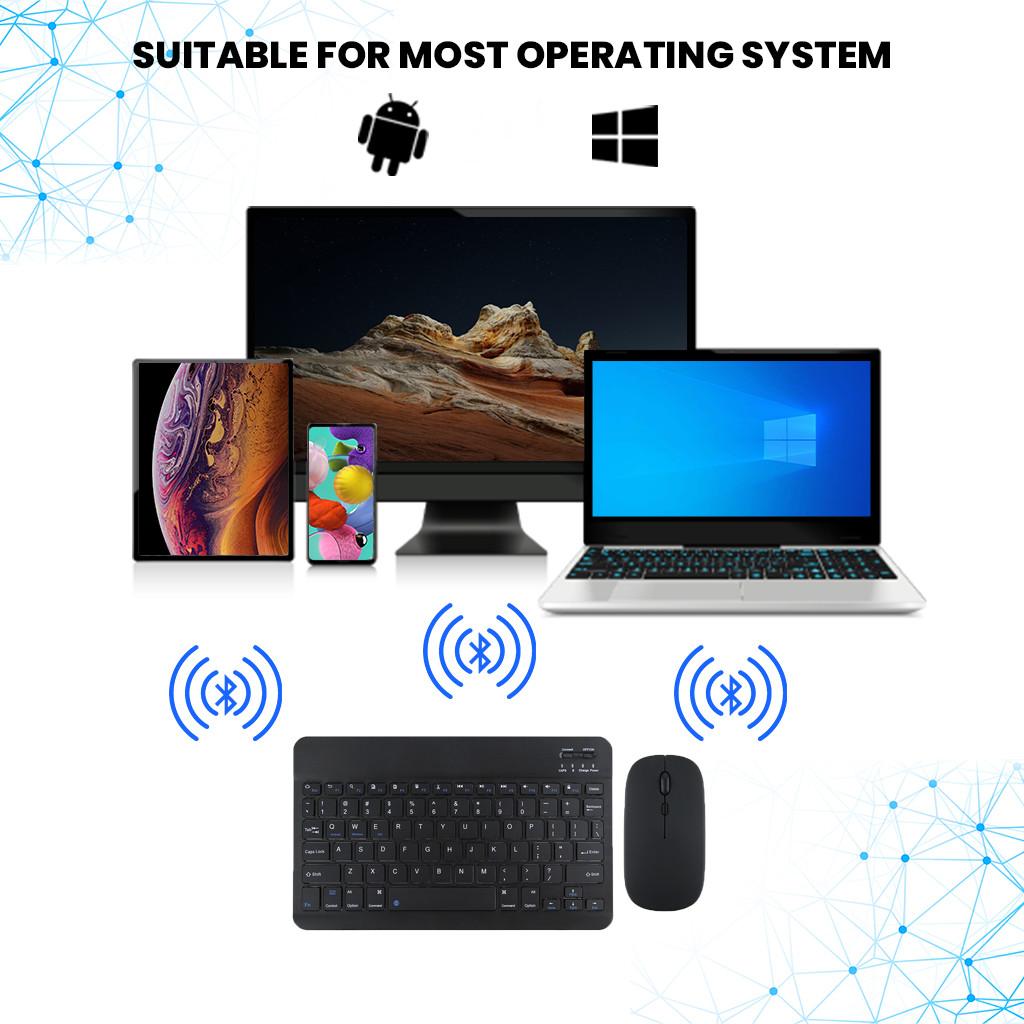 Office ABS 78keys Slim Portable Bluetooth Keyboard Mouse Combo for iPad Tablet Phone Laptop
