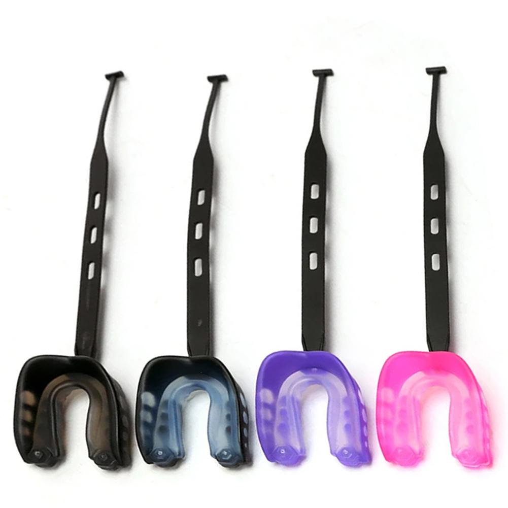 1PC Non-toxic Gum Shield American Football Rugby Thai Boxing Taekwondo Wrestle Tooth Protective Mouth Guard with Hanging Strap