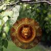 Golden Dragon Hanging Wind Spinner - 360° Rotating Metal Garden Decor with Fierce Dragon Design, Vibrant Red & Golden Colors