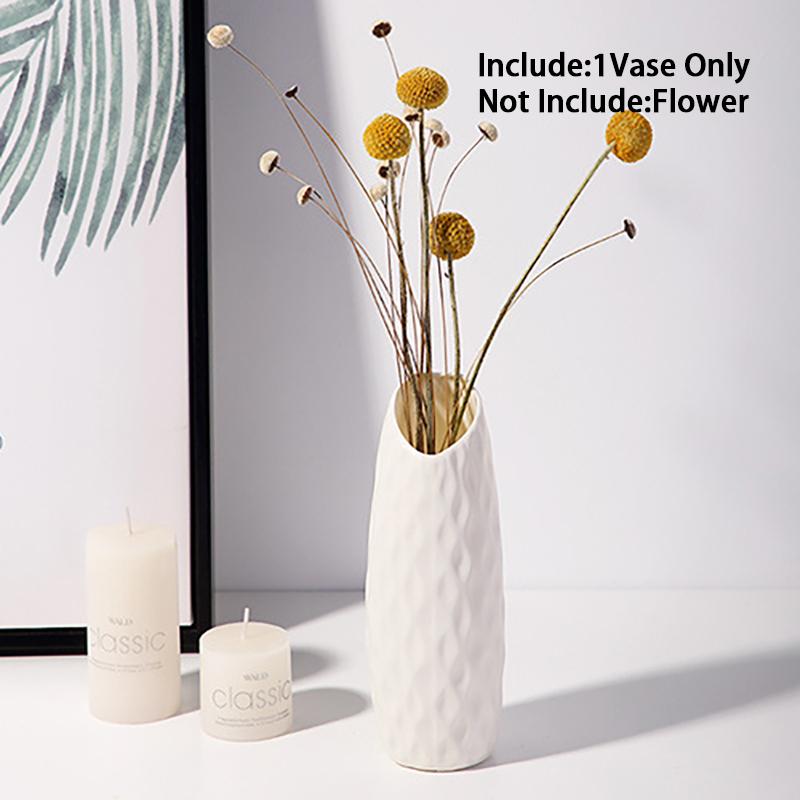 

Пластиковая ваза для цветов Креативная Белая Имитация керамики Цветочный горшок Домашнее украшение белый