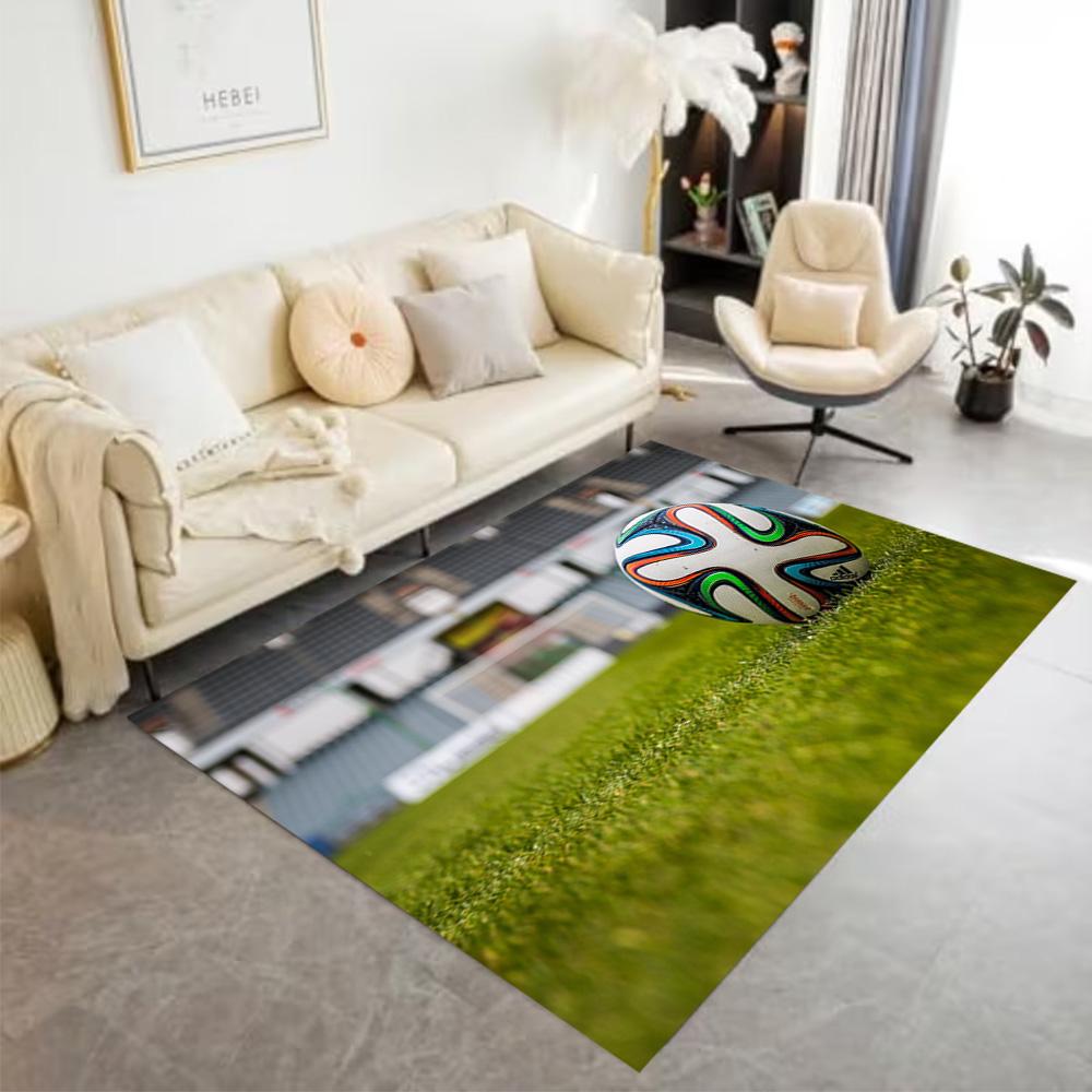 Soccer Field Ball Floor Rug Office Rug Perfect for Decorate Room Outdoor Dining Room Dormitory Antislip Carpet Office Home Decor Gift for Festivals