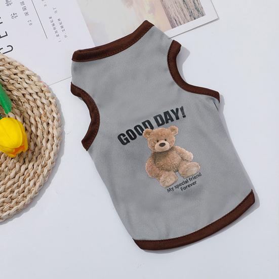 Yousheng Pet Vest Cartoon Pattern Round Collar Sleeveless Pet Dogs Cats T-shirt Clothes for Summer