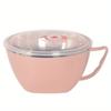 1PC Noodle Bowl with Handle Solid Stainless Steel Lid Food Container Rice Bowl Soup Bowls Instant Noodles Mixing Bowl