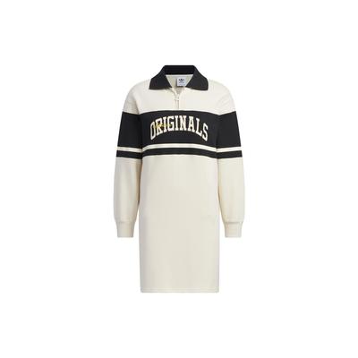 Originals Letter Print Sports Polo Long Sleeve Dress Women Dresses White HY4178