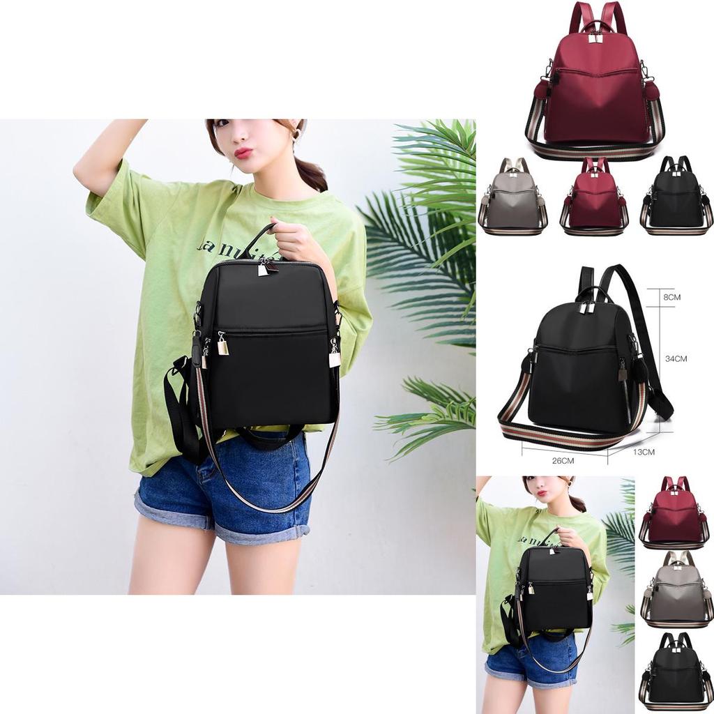 Pure Color Multipurpose Oxford Cloth Backpack For Women With Adjustable Straps