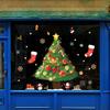 Static Christmas Cling Pvc Sticker With Santa And Tree For Holiday Decor Window