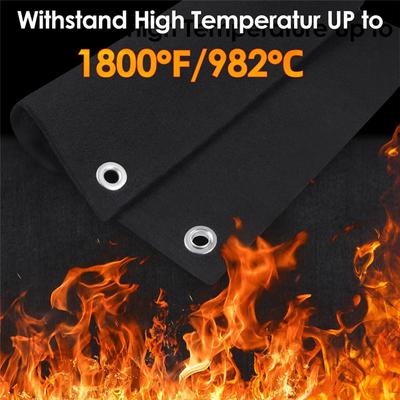 Welding Blanket Fireproof, Opening Shape Welding Mat, Heatresistant Solder Blanket Up To 1800°F, Flame Retardant Carbon-B61B