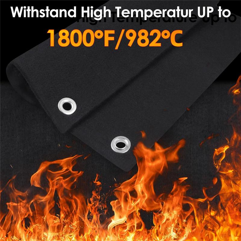 

Welding Blanket Fireproof, Opening Shape Welding Mat, Heatresistant Solder Blanket Up To 1800°F, Flame Retardant Carbon-B61B чорний
