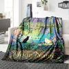 Name Custom Cute Cat Print Flannel Blanket High Quality Warm Comfortable Cover for All Seasons Perfect for Gifts Home Decor