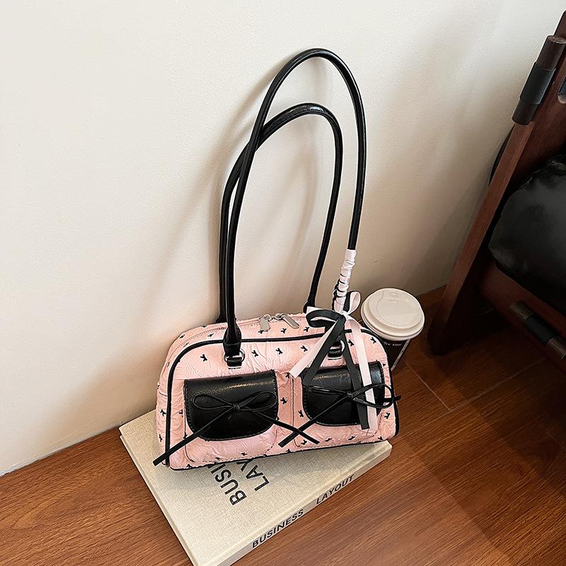 New Sweet Wind Underarm Bowling Bag, High-end Texture Temperament Versatile Commuter Shoulder Women's Bag