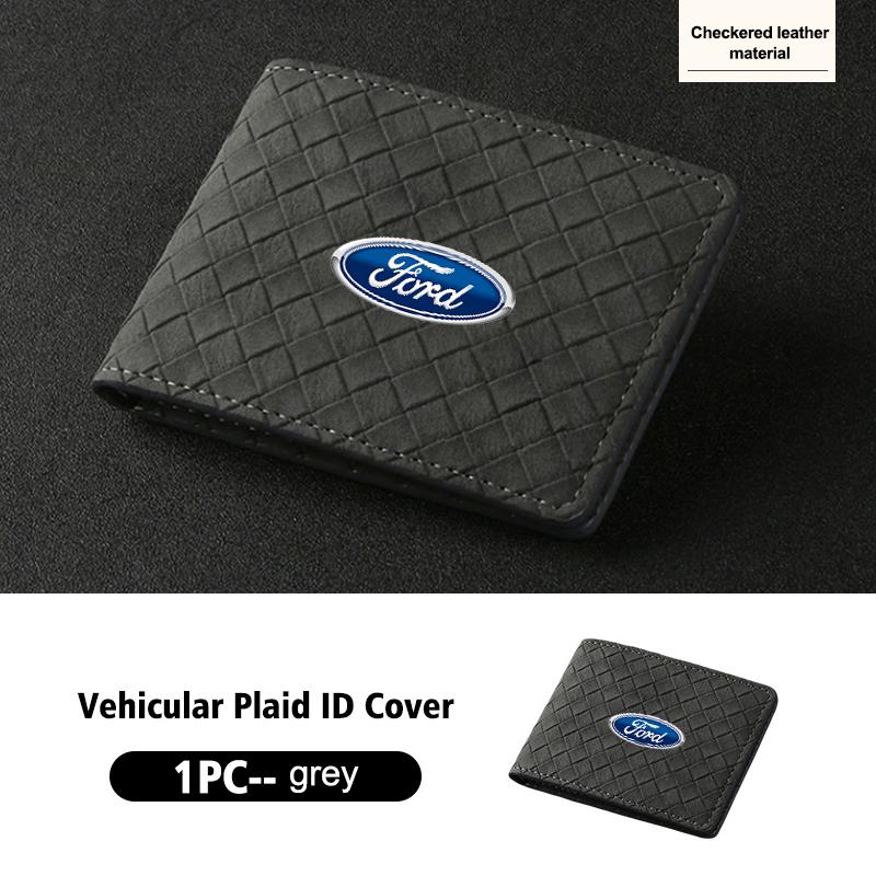 EFOS1 Suede Car ID Cover Vehicular Plaid Card Protector Wallet For Ford Fiesta Ranger Mondeo Escape Ecosport Fusion Explorer