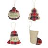 4pcs/set Portable Country Christmas Socks Pastoral Christmas Tree Hangers  New Year