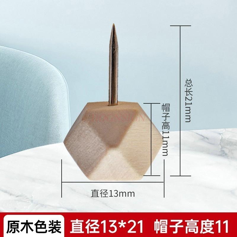 50pcs Diamond shaped wooden push pins decorated with colorful big head push pins, creative decorative big head push pins China Mainland