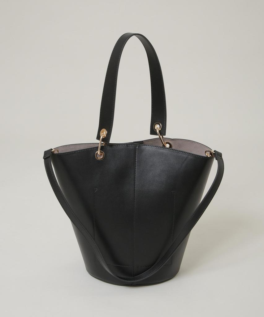 Nano Universe Asymmetrical Handle Bucket Tote, Women's, F 010, Black, 669-5232302
