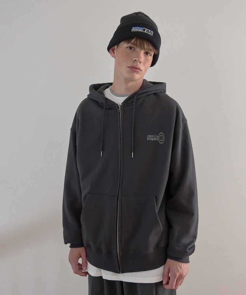 Po8 8Symbol Zip-Up Hoodie - Dark Gray