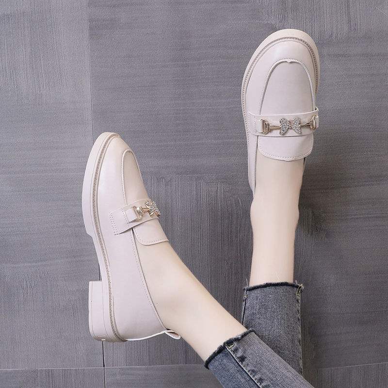 Women s small leather shoes Women s British style women s shoes Small fragrant style soft sole One pedal Spring and Autumn students 40 3540₽