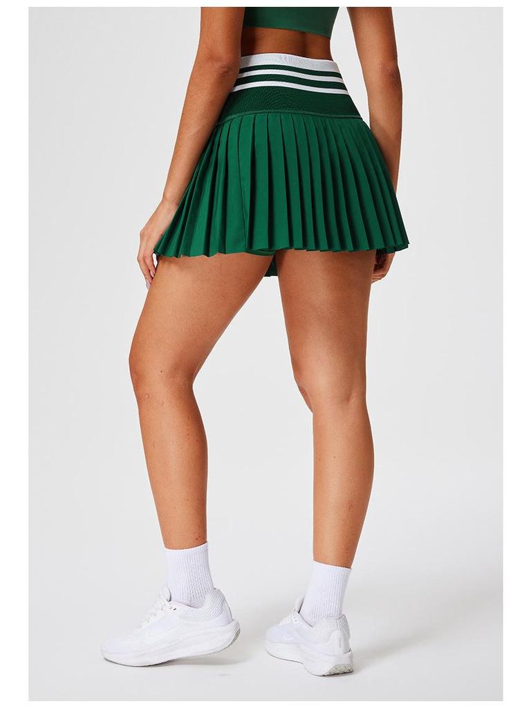 Cai Jue Women's Pleated Tennis & Badminton Skirt with Built-in Shorts & Pockets, Anti-exposure Design