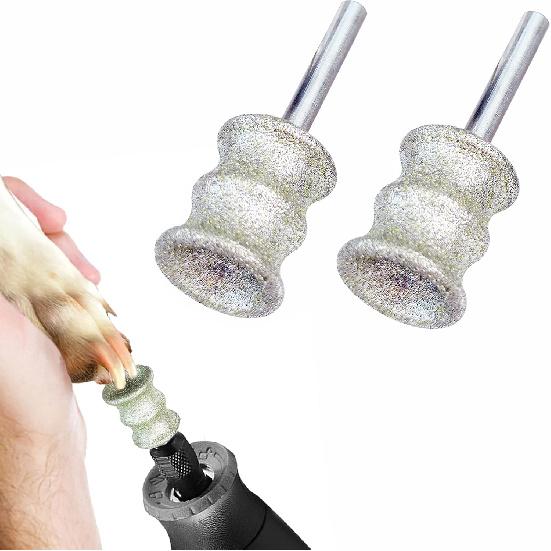 Diamond Rotary Grinder Bits for Dog - Pet Nail Grinder Attachment - 1/8" Replacement Grinder Wheel for Dremel - Pet Nail File & Clippers for Medium