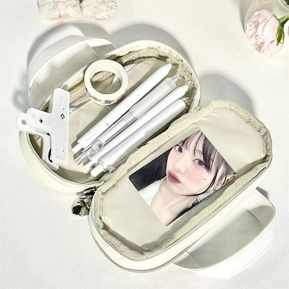 

Embroidery Sweet Pen Case Zipper Makeup Lipstick Bag Fashion Desk Storage Bag School