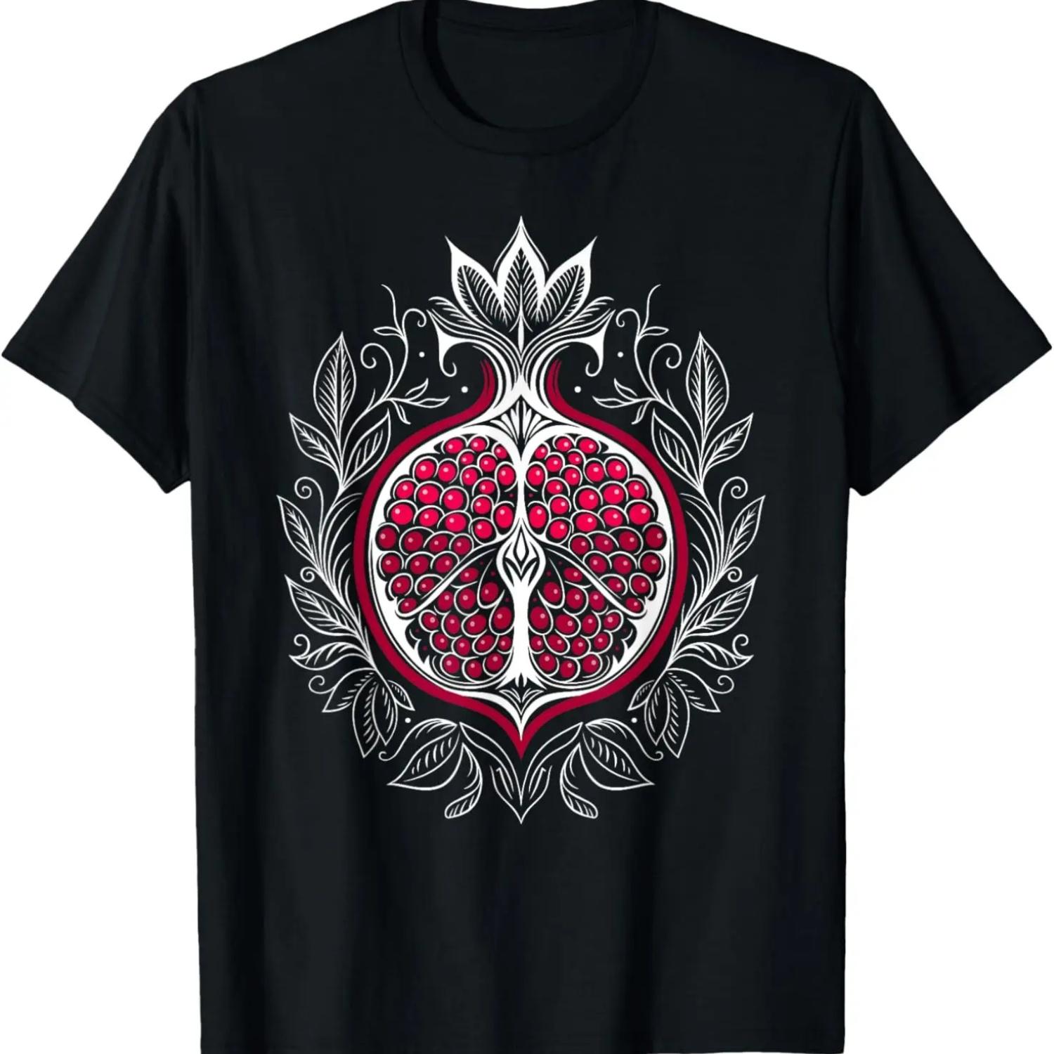 Amanita Muscaria with moths and leaves botanical illustration T-Shirt summer tops street wear T-shirt men S чёрный