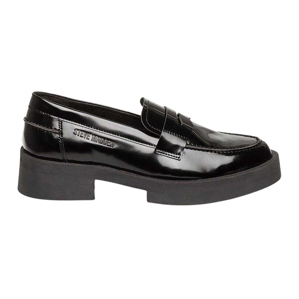 Steve Madden Womens/Ladies Marina Patent Leather Casual Low Block Heel Penny Loafers