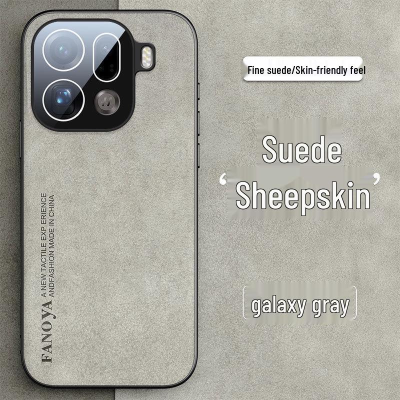 Compatible OPPO FindX9U Suede Leather Stand Case with Full Lens Protection