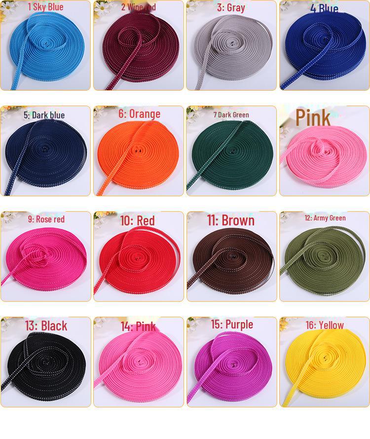 10mm DIY Double Row Ribbed Polyester Ribbon for Hair Accessories and Bows