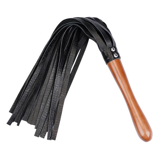Faux Leather Flogger Whip Handmade Whip with Wooden Handle Adult Roleplay Whip Cosplay