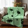 Sketch Strawberry Star Cartoon Anime Print Flannel Blanket Soft Warm Throw for Kids Bedroom Sofa Christmas Office Car