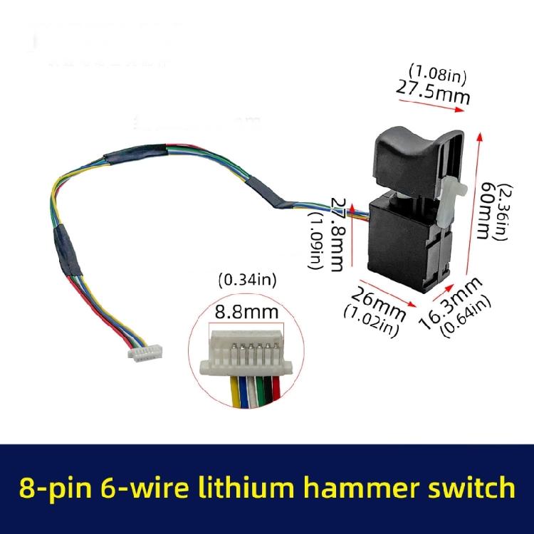 Repair Control Assembly for Power Tool Service, Fixed Line Assembly, Variable Input and Direction Change Support, Black Housing Part
