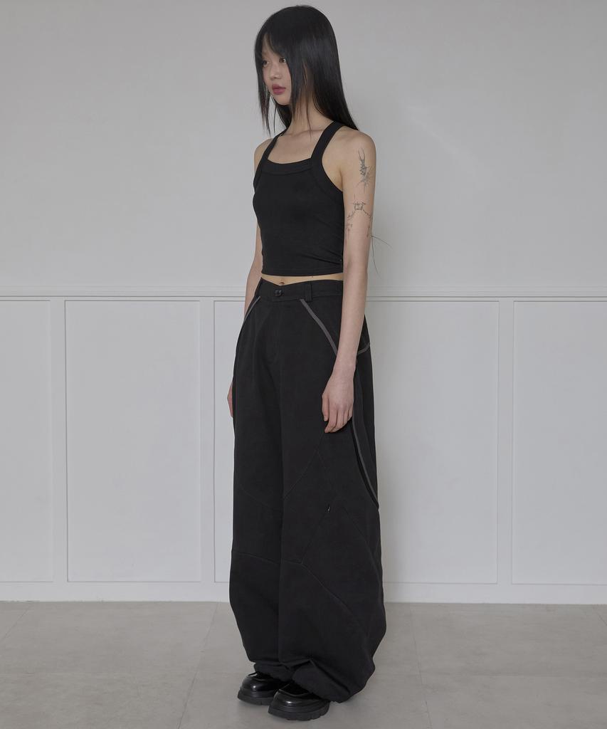 Peulleeoeob Asymmetrical Wide Pants (Fl-253_Black)