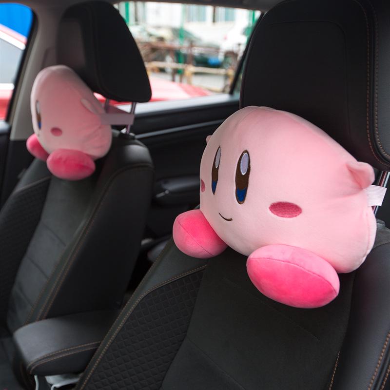 Kirby Cartoon Car Headrest Neck Support Pillow