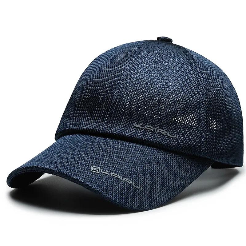 Summer Mesh Hats Lightweight Breathable Fishing Sunscreen Sun Baseball Caps Fashion Men Leisure Adjustable Sport Running Hats