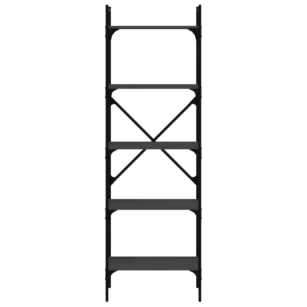 Bookshelf 5 Shelves Black 56 x 31.5 x 174 cm Particleboard