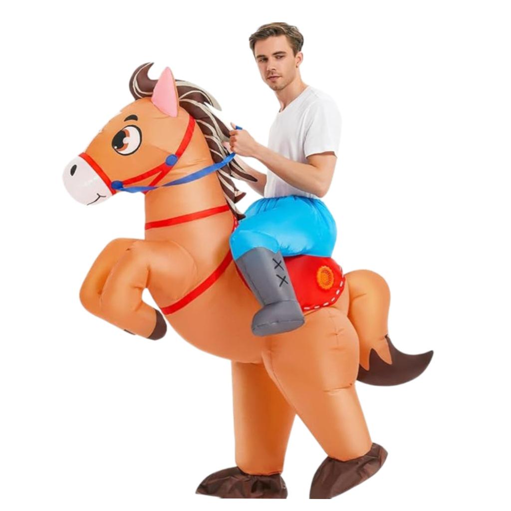 Halloween Horse Inflatable Costume for Parent-Child Cosplay - Funny Animal Riding Suit