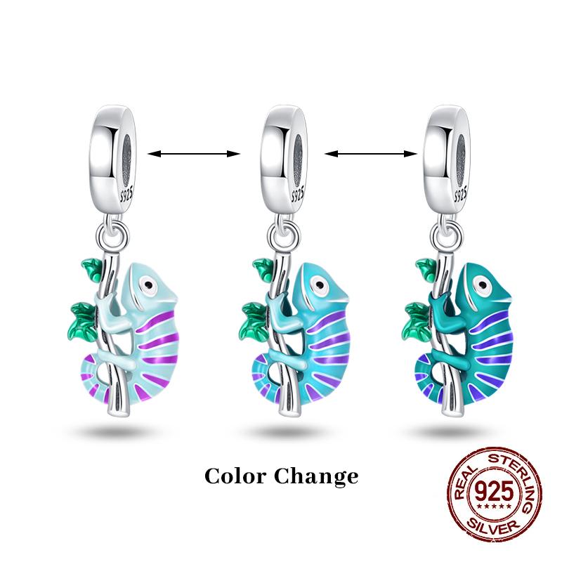 New 100% Copper Flower Chameleon Change Color Charms Beads Fit Pandachbracelets Diy Jewelry New Year'S Gift
