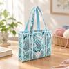 Floral Print Craft Storage Bag Portable Yarn Wide Opening for Studio