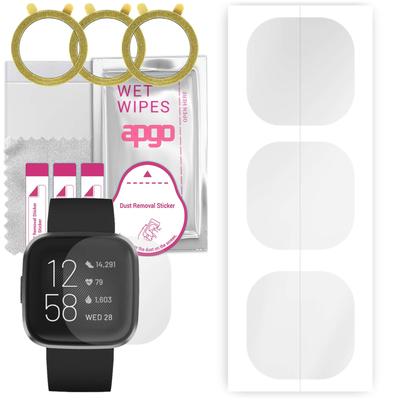 3x apgo Hydrogelová ochrana displeje pro Fitbit Versa 2, Hydrogelová fólie, s polohovací vrstvou snadná instalace