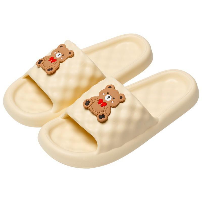 Soft Cushioned Indoor Slippers Kids Unisex Cartoon Design Non-Slip Bathroom Home Use Thick Sole Comfortable Slip-On Shoes