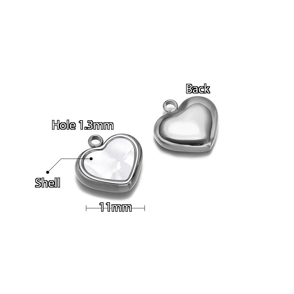 5pcs Stainless Steel Heart Shell Charms Fish Tail Earring Pendant DIY Women Jewelry Making Supplies Wholesale Necklace Findings