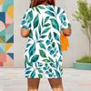 Women Plus Size White Floral Printed Round Neck Short Sleeve Top And Pocket Shorts Two Piece Set